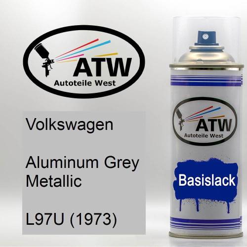 Volkswagen, Aluminum Grey Metallic, L97U (1973): 400ml Sprühdose, von ATW Autoteile West.